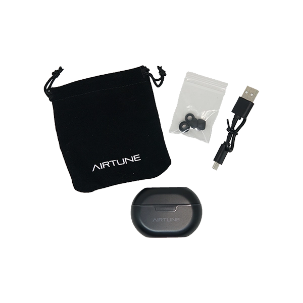 Isi kemasan lengkap Digital Alliance Airtune warna hitam